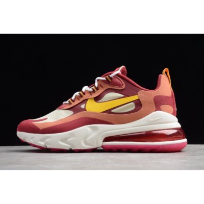 Nike Erkek Air Max 270 React Noble Kırmızı / Altın Koşu Ayakkabısı Türkiye - 6M81MUNS